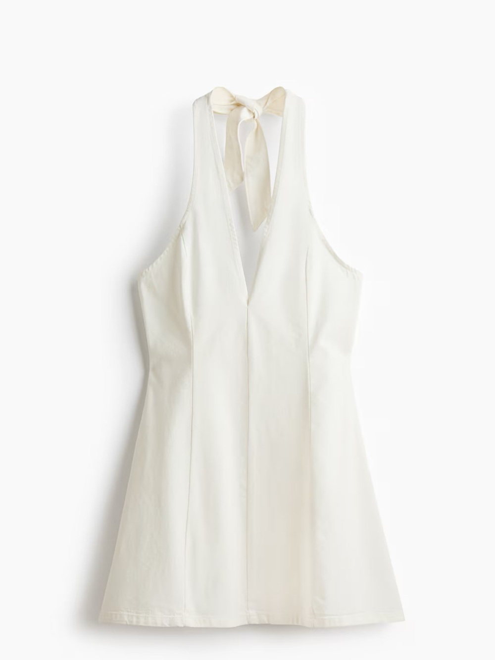 Ivory Halter Tie Mini Dress